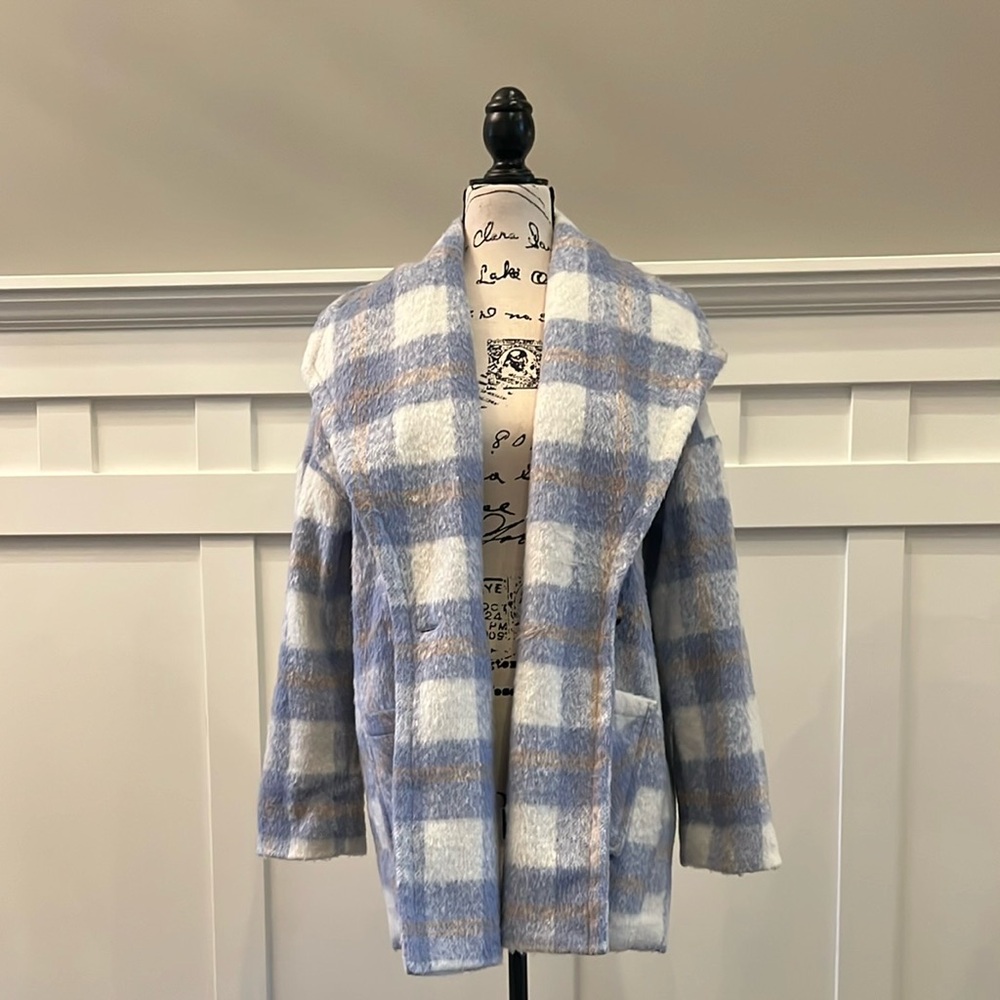 Mud Pie Brand New Plaid Fuzzy Women's Jacket